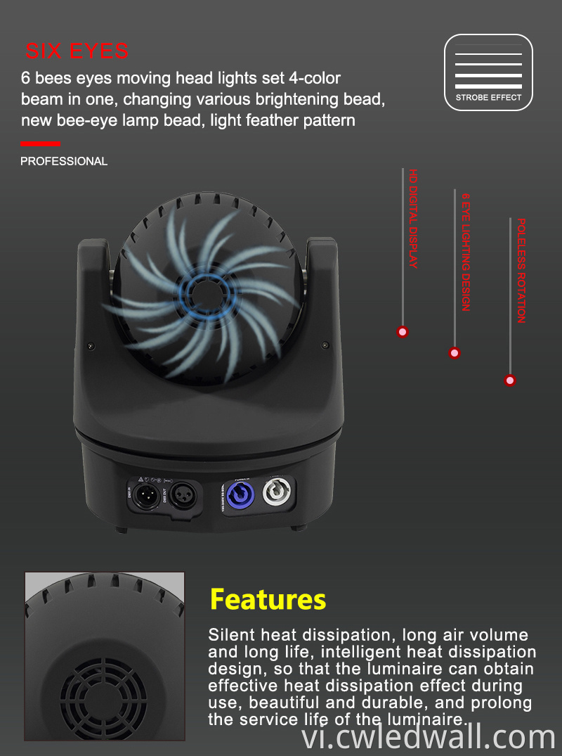 6×15W Mini Bee Eye Stage Lights DJ